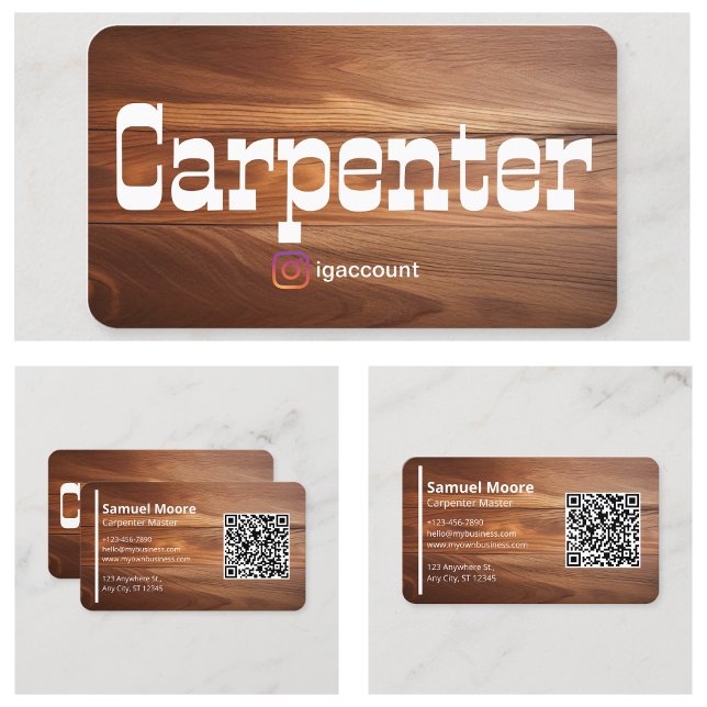 Rustik Unik Snickare Visitkort (Unique Rustic Carpenter Business Card)