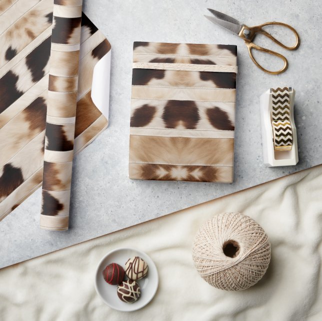 Rustik utskrift av Western Land Cow för bondgårdar Presentpapper (Hantverk)