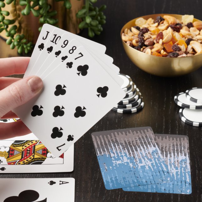 Rustik Väderbiten/ Brun Blå Casinokort (På plats)