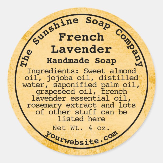 Rustik väderbiten pappersstil kosmetisk etikett -  (Framsida)