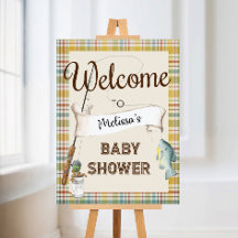 Rustik välkomstskylt för fisketema baby shower
