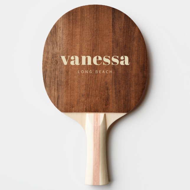 Rustik valnötsträ Minimal Modern Klassisk Namn  Pingisracket (Baksidan)