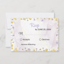 Rustik vårblomma Elegant bröllops-RSVP-kort