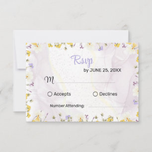 Rustik vårblomma Elegant bröllops-RSVP-kort OSA Kort