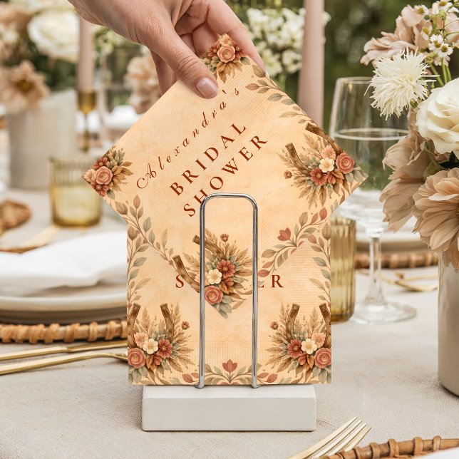 Rustik västerländsk blomsterbröllopsfest pappersservett (Skapare uppladdad)