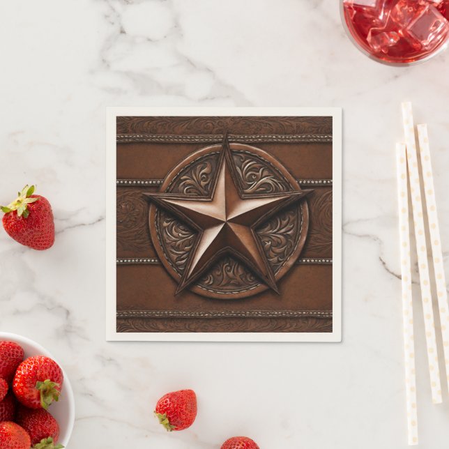 Rustik västern country cowboy Texas Lone Star Pappersservett (Insitu)