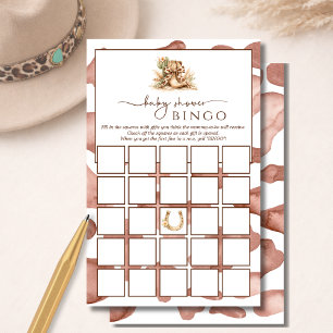 Rustik västern-inspirerad baby shower bingo aktivi
