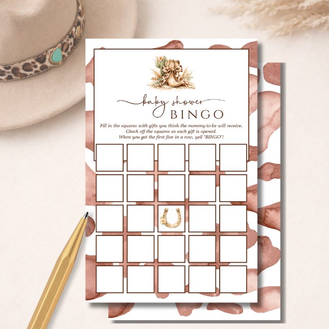 Rustik västern-inspirerad baby shower bingo aktivi (Skapare uppladdad)