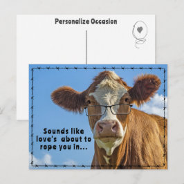 Rustik Västlig Förlovning Kärlek Repet Humor Prese Helg Vykort