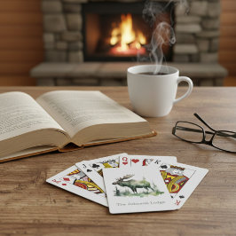 Rustik Vattenfärg Älg Anpassad Stuga Skog Casinokort