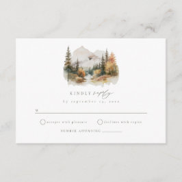 Rustik vattenfärg bergbröllop RSVP-kort Tilläggskort