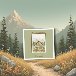 Rustik vattenfärg Bergsmonogram bröllop Pappersservett