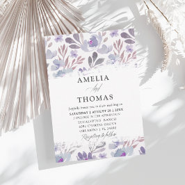 Rustik vattenfärg blommande bröllopsinbjudan inbjudningar