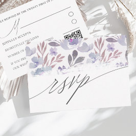 Rustik Vattenfärg Blommig Bröllopssvar OSA Kort