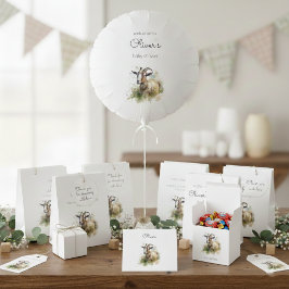 Rustik vattenfärg bondgårds baby shower för getter tack kort