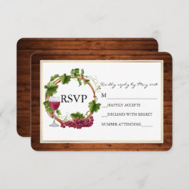 Rustik vattenfärg druvrankor trädgård bröllop OSA kort