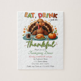 Rustik Vattenfärg för Thanksgiving Pumpa Höst Pussel