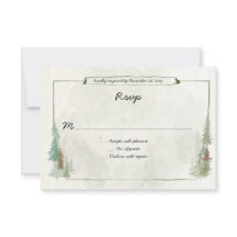 Rustik vattenfärg furuskog RSVP