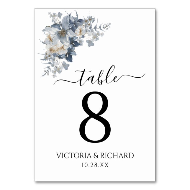 rustik vattenfärg illustration av en blom- bordsnummer (Framsidan)