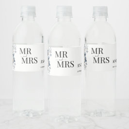 rustik vattenfärg illustration av en blomstermotiv vattenflaskor etikett