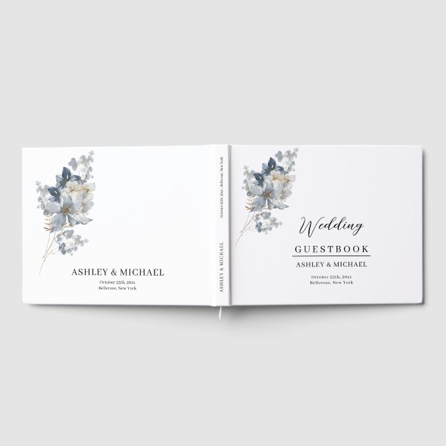 Rustik vattenfärg illustration Blomsterarrangemang Gästböcker (Full)