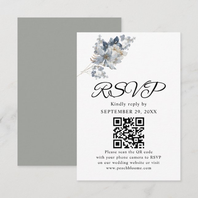 Rustik vattenfärg illustration Blomsterarrangemang OSA Kort (Fram/baksida)