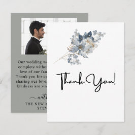 Rustik vattenfärg illustration Blomsterarrangemang Tack Kort