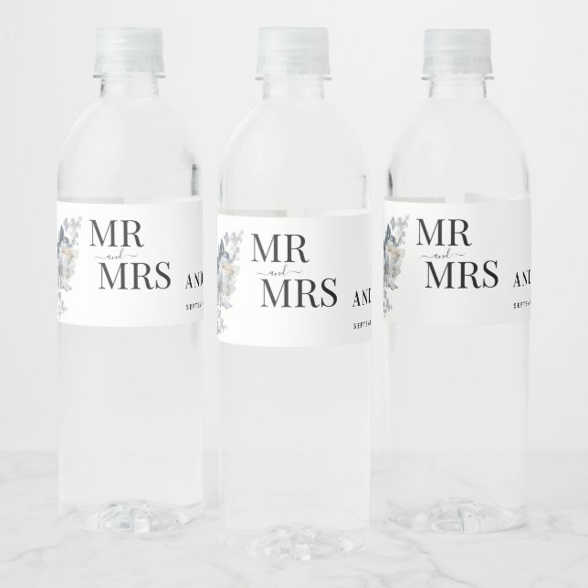 Rustik vattenfärg illustration Blomsterarrangemang Vattenflaskor Etikett (Flaskor)