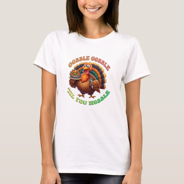 Rustik Vattenfärg på Pumpa för Thanksgiving Höst T Shirt (Framsida)