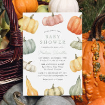 Rustik Vattenfärg Pumpa Baby Shower