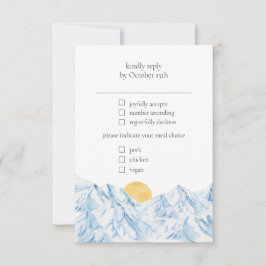 Rustik vattenfärg RSVP för berg OSA Kort