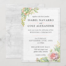 Rustik vattenfärg Sukkulent Öken Kaktus Bröllop