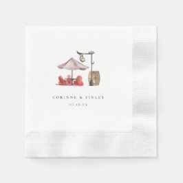 Rustik vattenfärg utomhusmiljö pappersservett