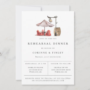 Rustik vattenfärg Utomhusmiljö Rehearsal Middag Meddelande