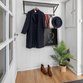 Rustik vattenfärgad blomma brev B Tygkasse