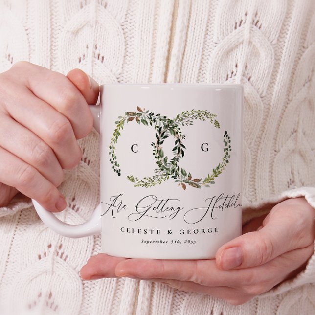 Rustik vattenfärgad blommigt utandning monogram br mugg (Skapare uppladdad)