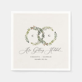 Rustik vattenfärgad blommigt utandning monogram br pappersservett