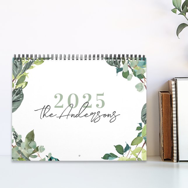 Rustik vattenfärggrönska 2025 Fotokalender Kalender (Skapare uppladdad)