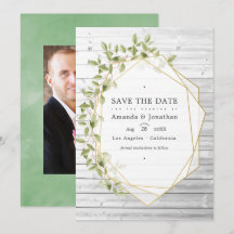 Rustik vattenfärggrönska Geometrisk Bröllop