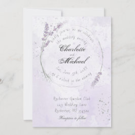 Rustik vattenfärgsblomma lila lavender-blomman brö inbjudningar