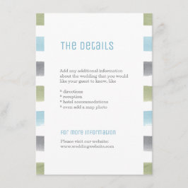 Rustik vattenfärgsinformation om rand-bröllop tilläggskort