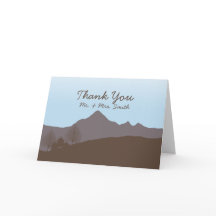 Rustik vattenfärgskål för bergsmiljö tackkort