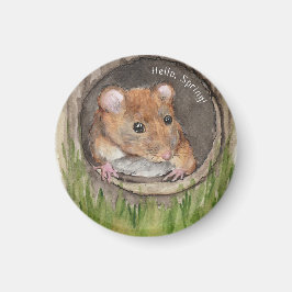 Rustik vattenfärgsmus magnet