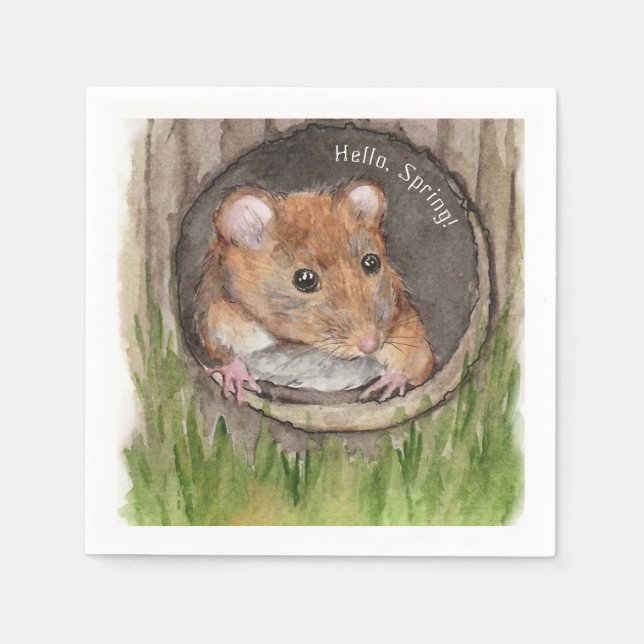 Rustik vattenfärgsmus pappersservett (Framsidan)