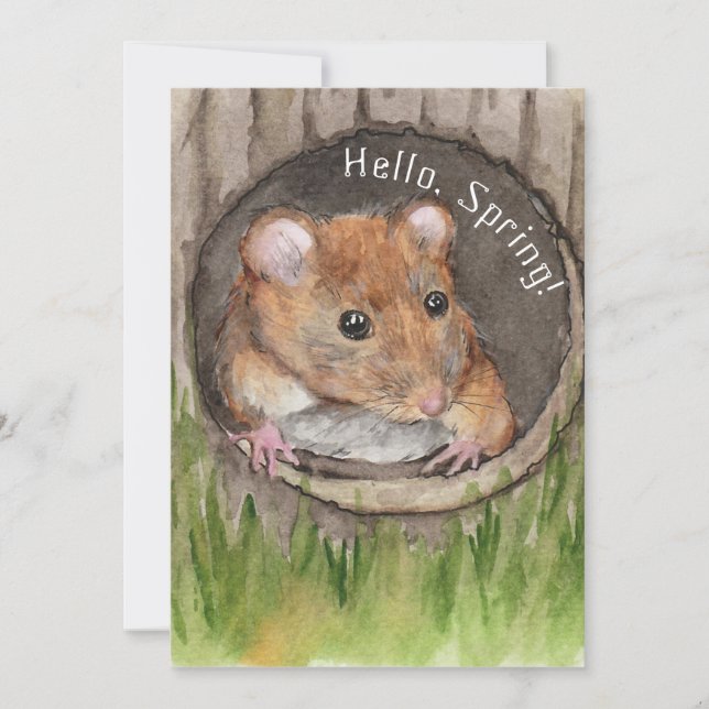 Rustik vattenfärgsmus spara datumet (Framsida)