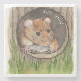 Rustik vattenfärgsmus stenunderlägg