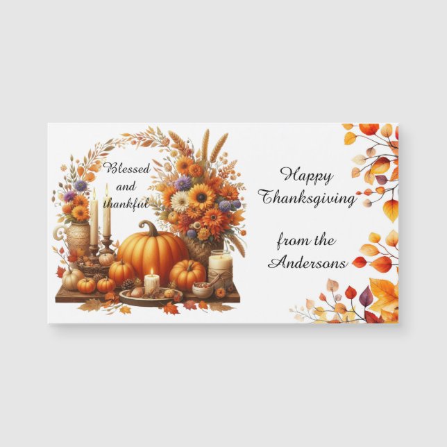 Rustik Vattenfärgspumpa för Thanksgiving Höst (Framsida)