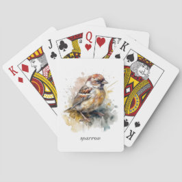 Rustik vattenfärgssparrow, anpassningsbar casinokort