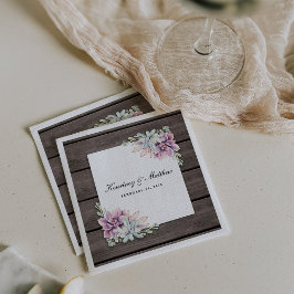 Rustik vattenfärgssucculent blomsterstyling pappersservett