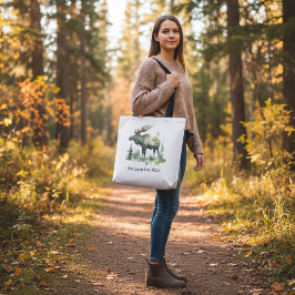 Rustik vattenskift moose skog vilda djur anpassad tygkasse
